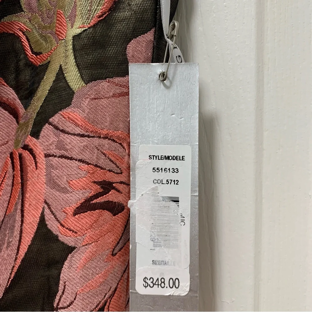 NWT KAY UNGER Anna Floral Print Sleeveless Crew Neck Pleated Tea Midi Dress - Picture 12 of 12